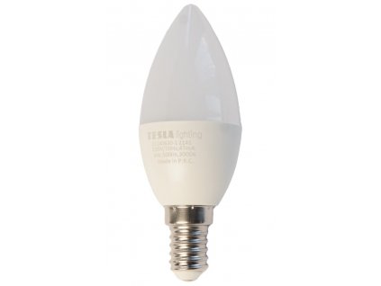 Tesla LED žárovka CANDLE svíčka/E14/6W/230V/500lm/25 000h/3000K teplá bílá/220st