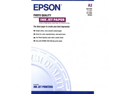 EPSON C13S041068/ A3/ Photo Quality Inkjet Paper / 100ks