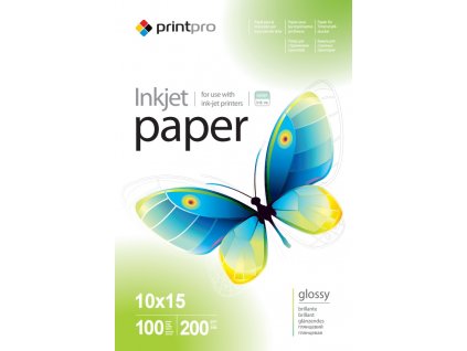 PrintPro Fotopapier Vysoko lesklý 200g/m²,100ks,10x15