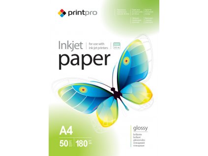 PrintPro Fotopapier vysoko lesklý 180g/m²,50ks,A4