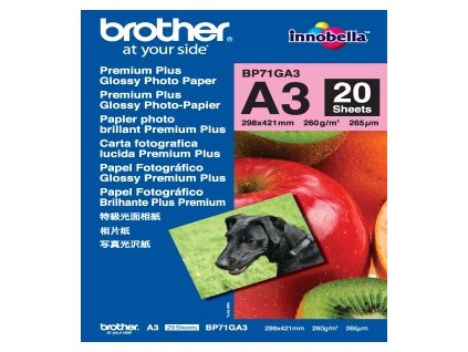 BROTHER BP71GA3/ A3/ Premium Glossy/ 260g/ 20ks
