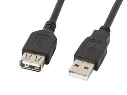 LANBERG USB-A M / F 2.0 kabel 3m, černý