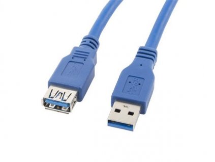 LANBERG USB-A M / F 3.0 kabel 1,8m, modrý