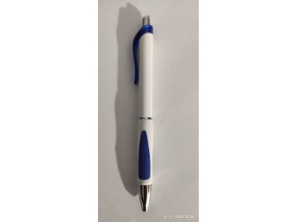 Spoko guľôčkové pero, modrá náplň, 0,5 mm 1 kus biela/modrá farba