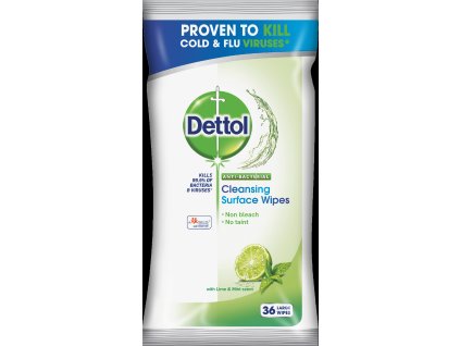 DETTOL antibakteriálne obrúsky na povrchy 36ks - Limetka