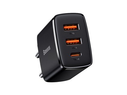 baseus compact ccxj e01 30w szybka ladowarka sieciowa z dwoma gniazdami usb qc3 0 oraz usb c pd 3 0 8