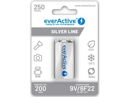 akumulatorek everactive 6f22 9v ni mh 250 mah ready to use 2