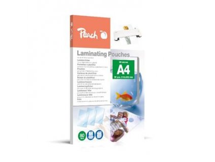 PEACH laminovací folie A4 (216x303mm) Laminating Pouch , 80mic, lesklé, 25 ks