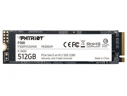 PATRIOT P300 512GB SSD M.2 PCIe Gen3 x4 NVMe 1.3 / 2280