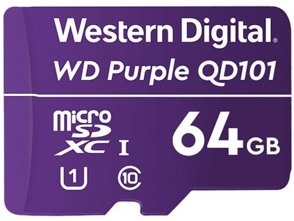 WESTERN DIGITAL PURPLE 64GB MicroSDXC QD101 / WDD064G1P0C / CL10 / U1