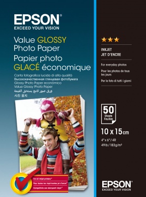 EPSON Value Glossy Photo Paper 10x15cm 50 sheet C13S400038