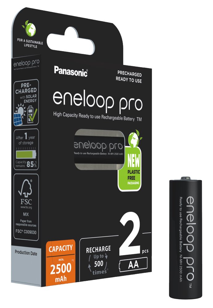 Panasonic Eneloop Pro AA/R6 2500mAh (BK-3HCDE/2BE) - 2ks BK-3HCDE/2BE