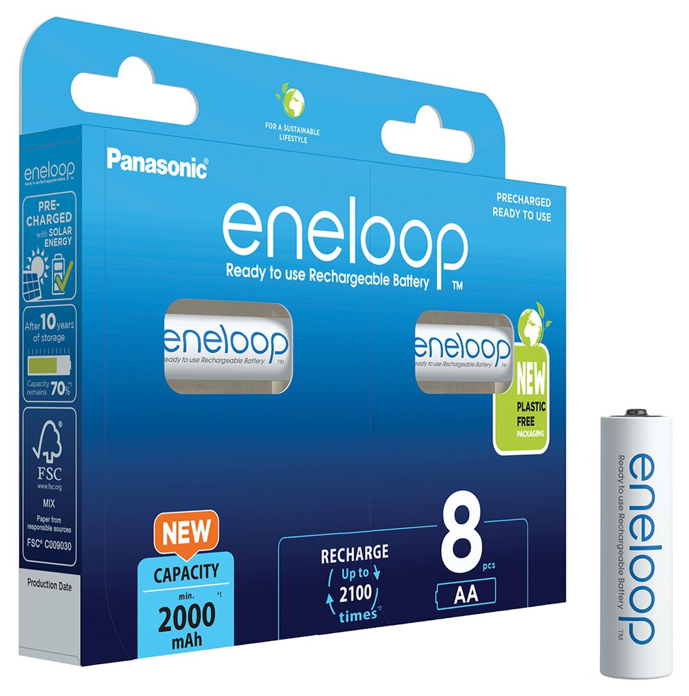 Panasonic Eneloop AA/R6 NiMH 2000 mAh (BK-3MCDE/8BE) - 8ks BK-3MCDE/8BE