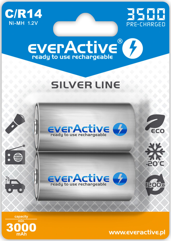 everActive silver line R14/C Ni-MH 3500 mAh - 2ks EVHRL14-3500