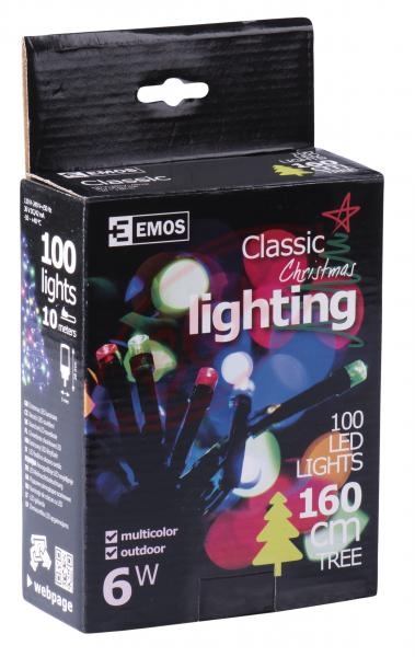 EMOS ZY0817 100 LED reťaz, 10m, IP44, multicolor