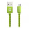 Swissten Datový Kabel Textile Usb / Micro Usb 2,0 M Zelený