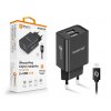 ALIGATOR 2,4A, 2xUSB, smart IC, černá, USB kabel pro iPhone/iPad