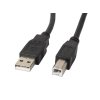 LANBERG USB-A (M) na USB-B (M) 2.0 kabel 1,8m, černý