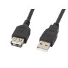 LANBERG USB-A M / F 2.0 kabel 1,8m, černý