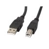 LANBERG USB-A (M) na USB-B (M) 2.0 kabel 3m, černý