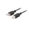 LANBERG USB-A (M) na USB-B (M) 2.0 kabel 1m, černý