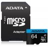 ADATA Premier 64GB microSDXC UHS-I CLASS10 A1+ adaptér