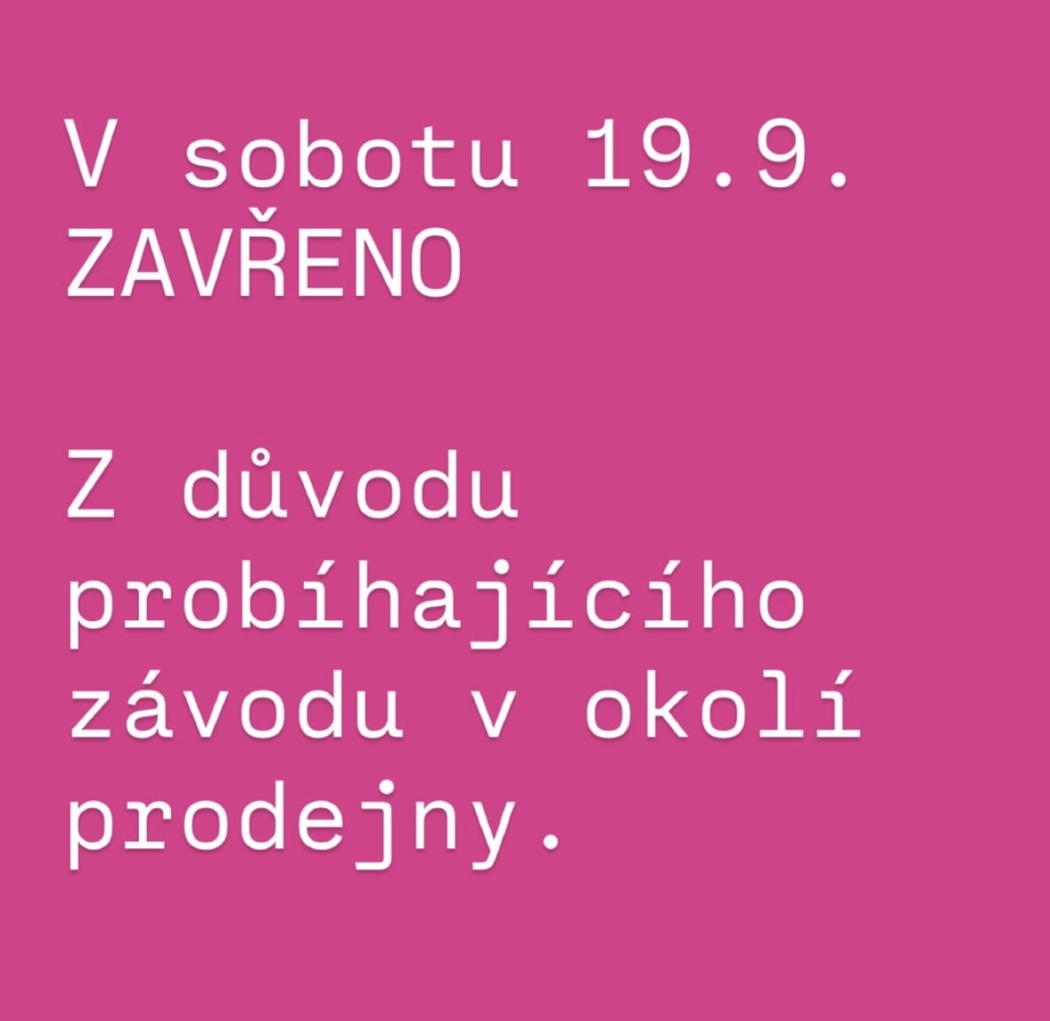 Změna otevírací doby