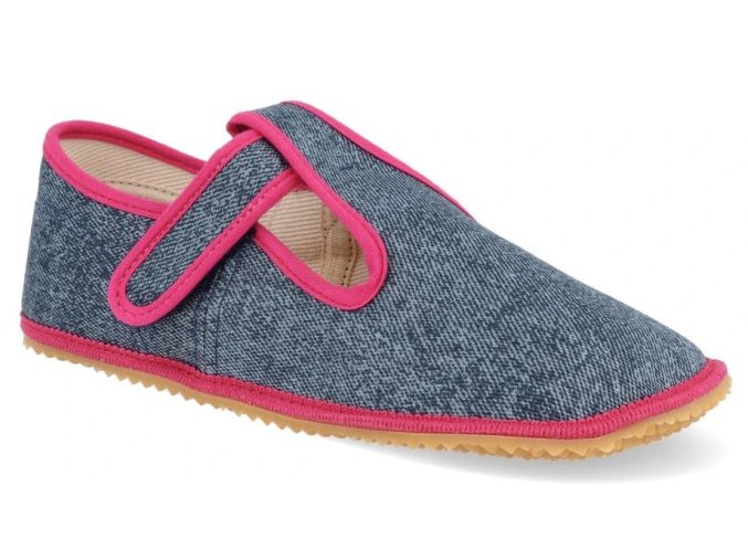 53990 bf060010 w p d barefoot detske prezuvky beda sirsi typ pink denim 1