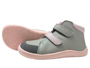 Baby Bare Shoes FEBO FALL Grey/pink s okopem