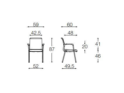 5171 zidle bile provedeni chromovany ctyrnohy ram sitovana operka pevne podrucky