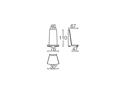 5882 vysoka zakrivena konvexni operka zad 30 stupnu 76x67x110