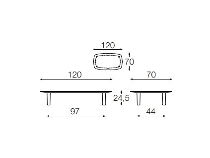 6203 bila deska a nohy z prirodniho dubu obdelnikovy stul 120x70 cm vyska 24 5 cm