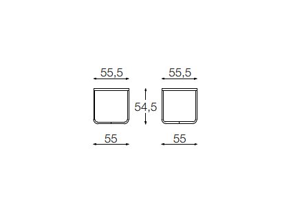 6305 xs vysoky cerny stul vyska 54 5 cm deska 55 5x55 5 cm