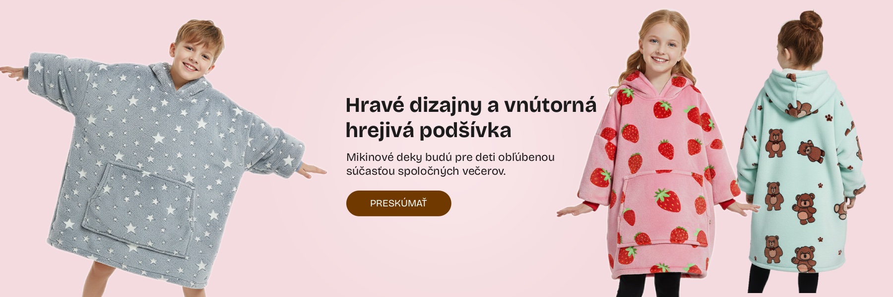Detské mikinové deky