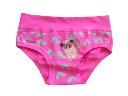 e2465 rosa fluo bavlnene kalhotky pejsek