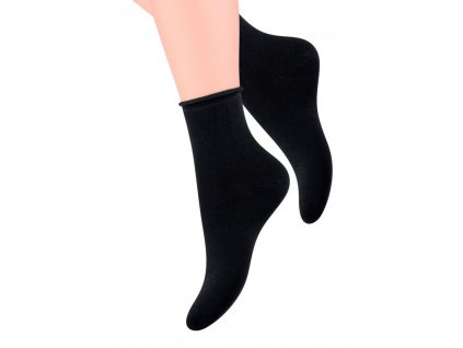 Steven 115 černé dámské ponožky-nekompresní lem