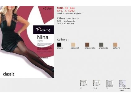 FIORE 5002 NINA dámské punčochy (Barva hnědá, Velikost oblečení XL)