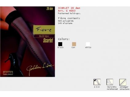 FIORE 4003 SCARLET dámské samodržící punčochy (Barva tan, Velikost oblečení L)