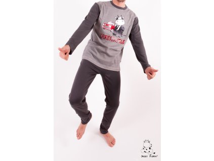 Crazy Farm pyžamo pánské 14314 šedá (Barva šedá tmavá, Velikost oblečení XL)