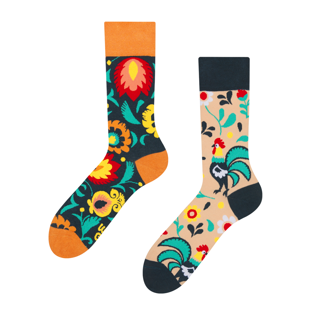 Good mood GMRS135 veselé ponožky - kohout Barva: oranžová, Velikost: 35-38