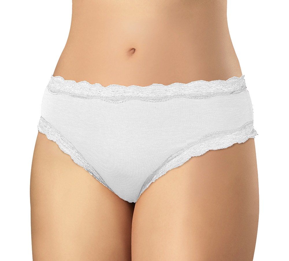 Andrie PS 2827 bílé dámské kalhotky s krajkou Barva: bílá, Velikost: L