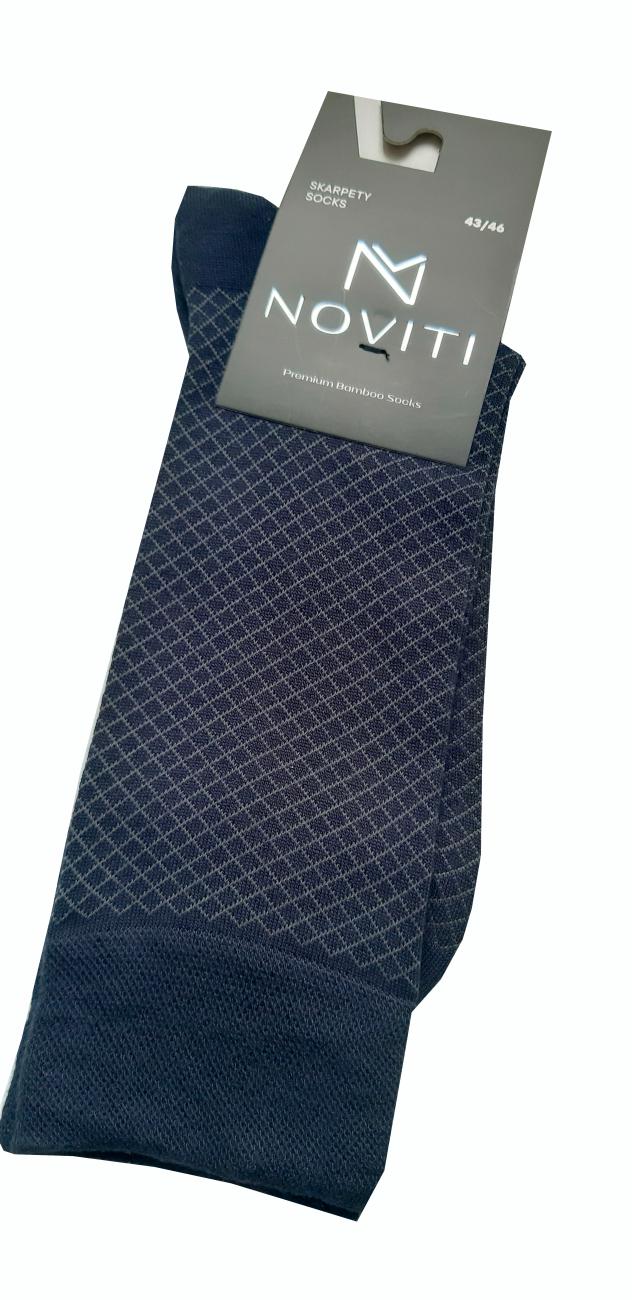 Noviti SB004 modré-kostka pánské ponožky Barva: modrá tmavá, Velikost: 43-46