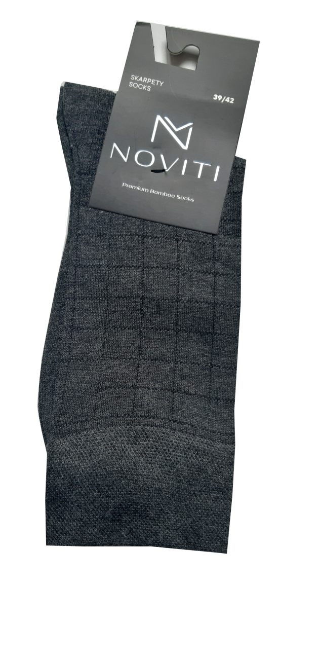 Noviti SB004 šedé-káro pánské ponožky Barva: šedá, Velikost: 39-42
