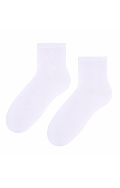 Steven 037 bílé dámské ponožky-nekompresní lem Barva: bílá, Velikost: 38-40