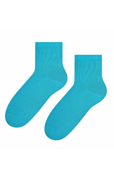 Steven 037 tyrkysové dámské ponožky-nekompresní lem Barva: tyrkysová, Velikost: 38-40