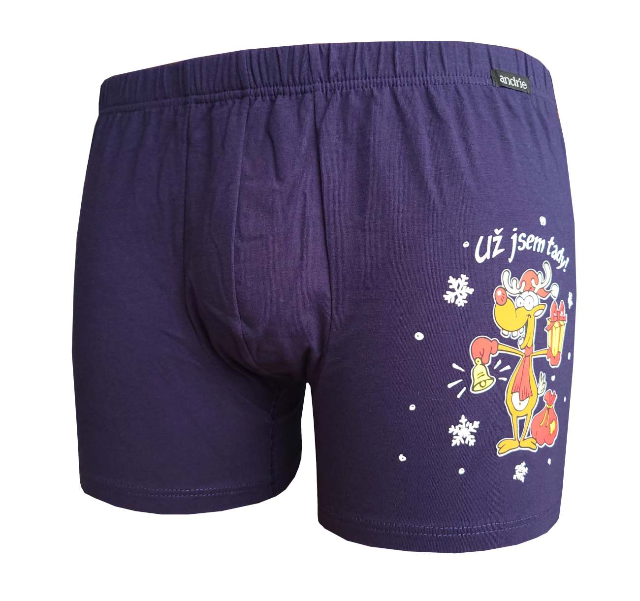 Andrie PS 5779 modré vánoční pánské boxerky Barva: modrá, Velikost: 3XL