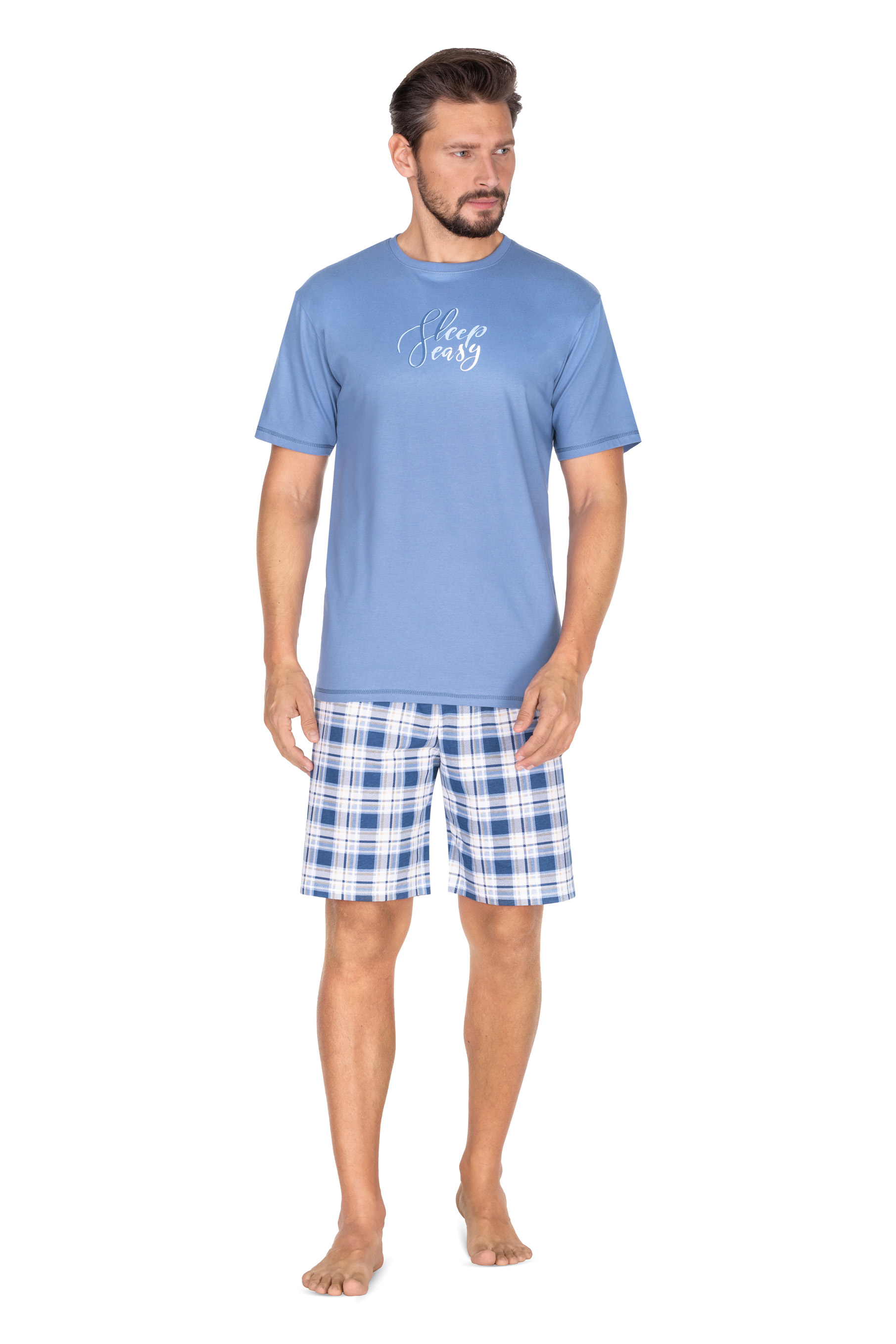 Regina 441 světle modré pánské pyžamo Barva: modrá světlá, Velikost: 3XL
