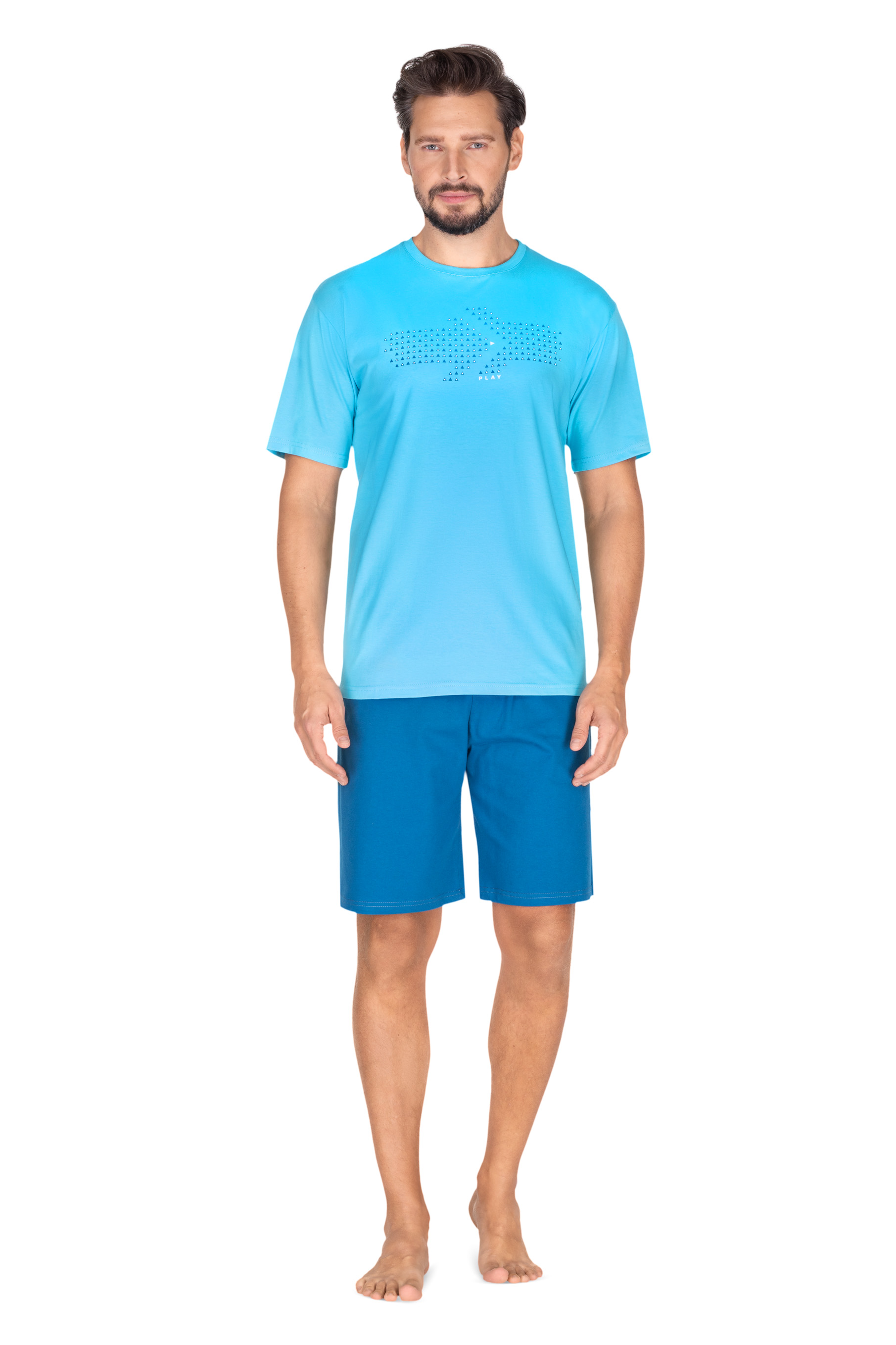 Regina 435 modré pánské pyžamo Barva: modrá světlá, Velikost: 3XL