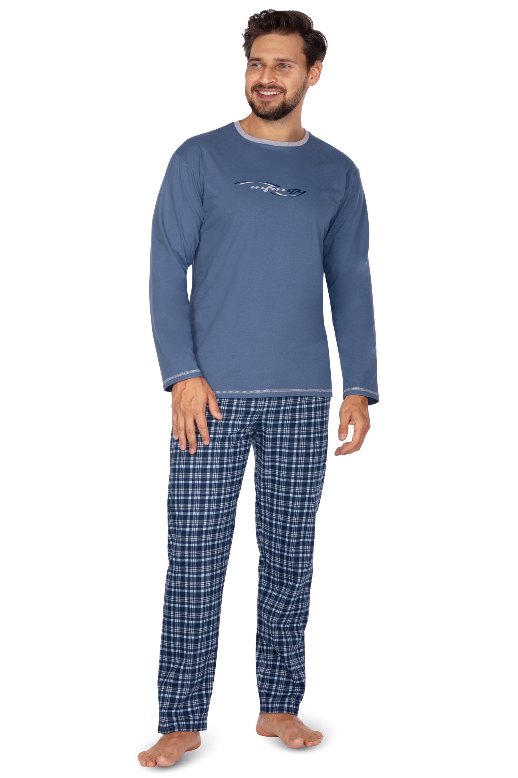 Regina 451 modré pánské pyžamo Barva: modrá, Velikost: M