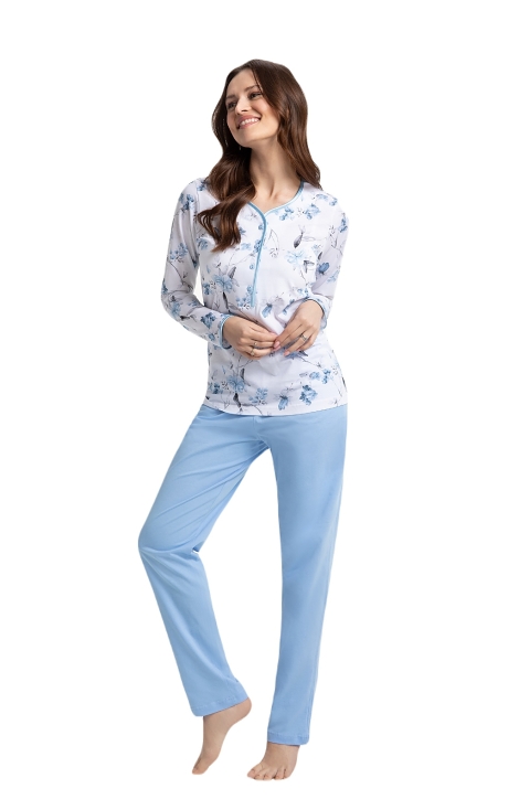 Luna 650 dámské pyžamo dlouhé Barva: modrá, Velikost: XL